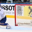 MINSK, BELARUS - MAY 16: Kazakhstan's Alexei Ivanov #28 can't make the save on the shot by USA's Seth Jones #3 during preliminary round action at the 2014 IIHF Ice Hockey World Championship. (Photo by Andre Ringuette/HHOF-IIHF Images)